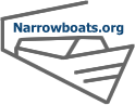 Narrowboats.org logo consisting of a sketch of a narrowboat.